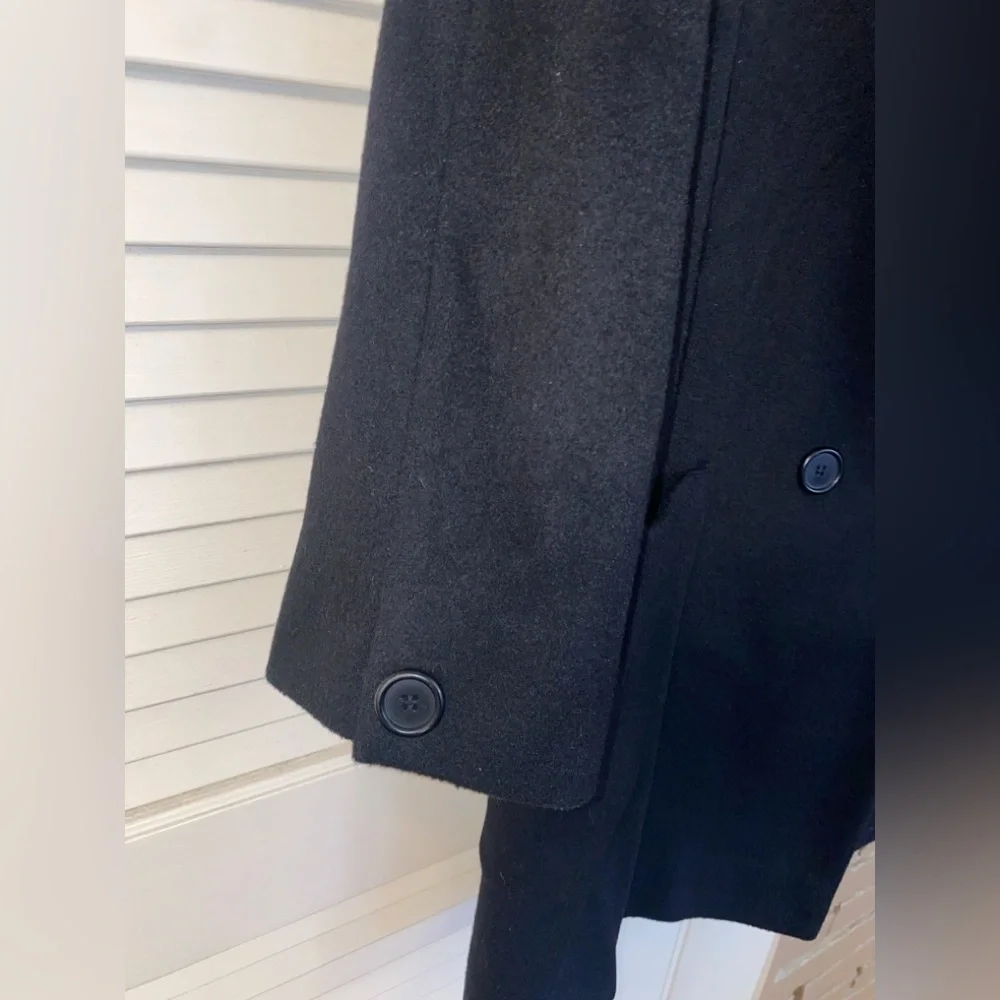 Vintage Black Wool Button Coat